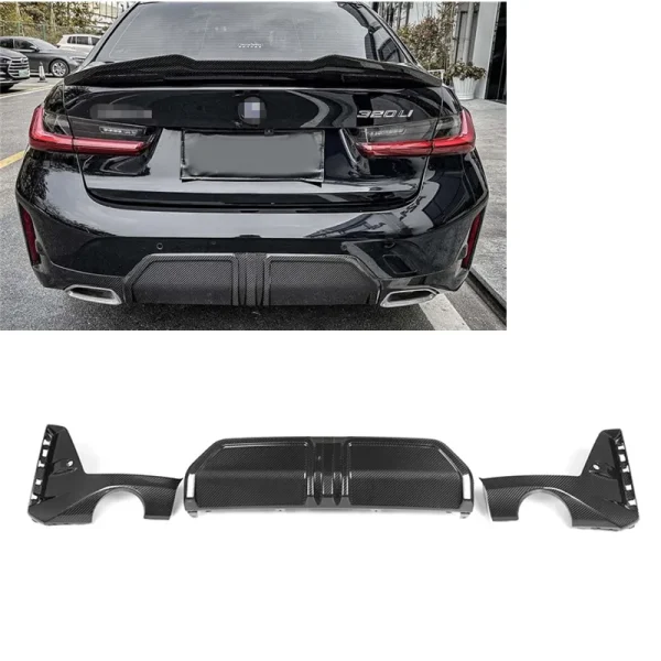 BMW G20 LCI MP style Pre-Preg Carbon rear diffuser dual exhaust