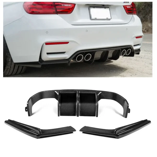 BMW M3:4 F80:82 Pre-Preg Carbon V style rear diffuser